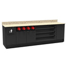 Coffee / Beverage Prep Wall Station • Cup Dispenser: 99.5"W x 30"D x 34"H