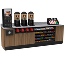 Coffee / Beverage Prep Wall Station • Cup Dispenser: 99.5"W x 30"D x 34"H