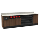 Coffee / Beverage Prep Wall Station • Cup Dispenser: 99.5"W x 30"D x 34"H