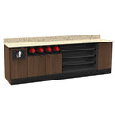 Coffee / Beverage Prep Wall Station • Cup Dispenser: 99.5"W x 30"D x 34"H