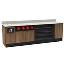 Coffee / Beverage Prep Wall Station • Cup Dispenser: 99.5"W x 30"D x 34"H