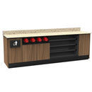 Coffee / Beverage Prep Wall Station • Cup Dispenser: 99.5"W x 30"D x 34"H