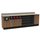 Coffee / Beverage Prep Wall Station • Cup Dispenser: 99.5"W x 30"D x 34"H