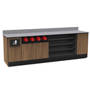 Coffee / Beverage Prep Wall Station • Cup Dispenser: 99.5"W x 30"D x 34"H