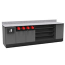 Coffee / Beverage Prep Wall Station • Cup Dispenser: 99.5"W x 30"D x 34"H