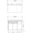 Coffee / Beverage Prep Wall Station: 51.5"L x 30"D