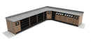L-Shaped Coffee/Beverage/Food Corner: 171.75"L x 139.75"L x 30"D