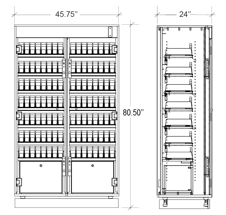 Secure Tobacco MagLock 2-Door Tobacco / Cigarette Merchandising Case with Storage Drawer