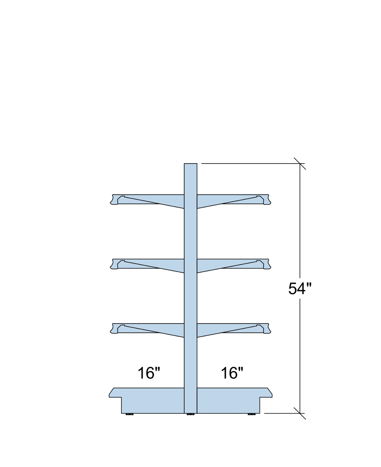 Heavy Duty Steel Gondola Shelving: 54