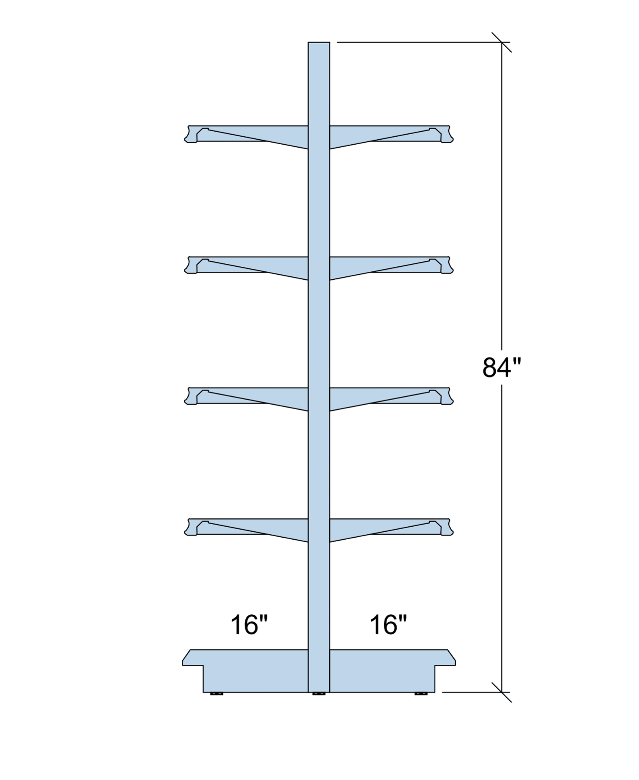 Heavy Duty Steel Gondola Shelving: 84