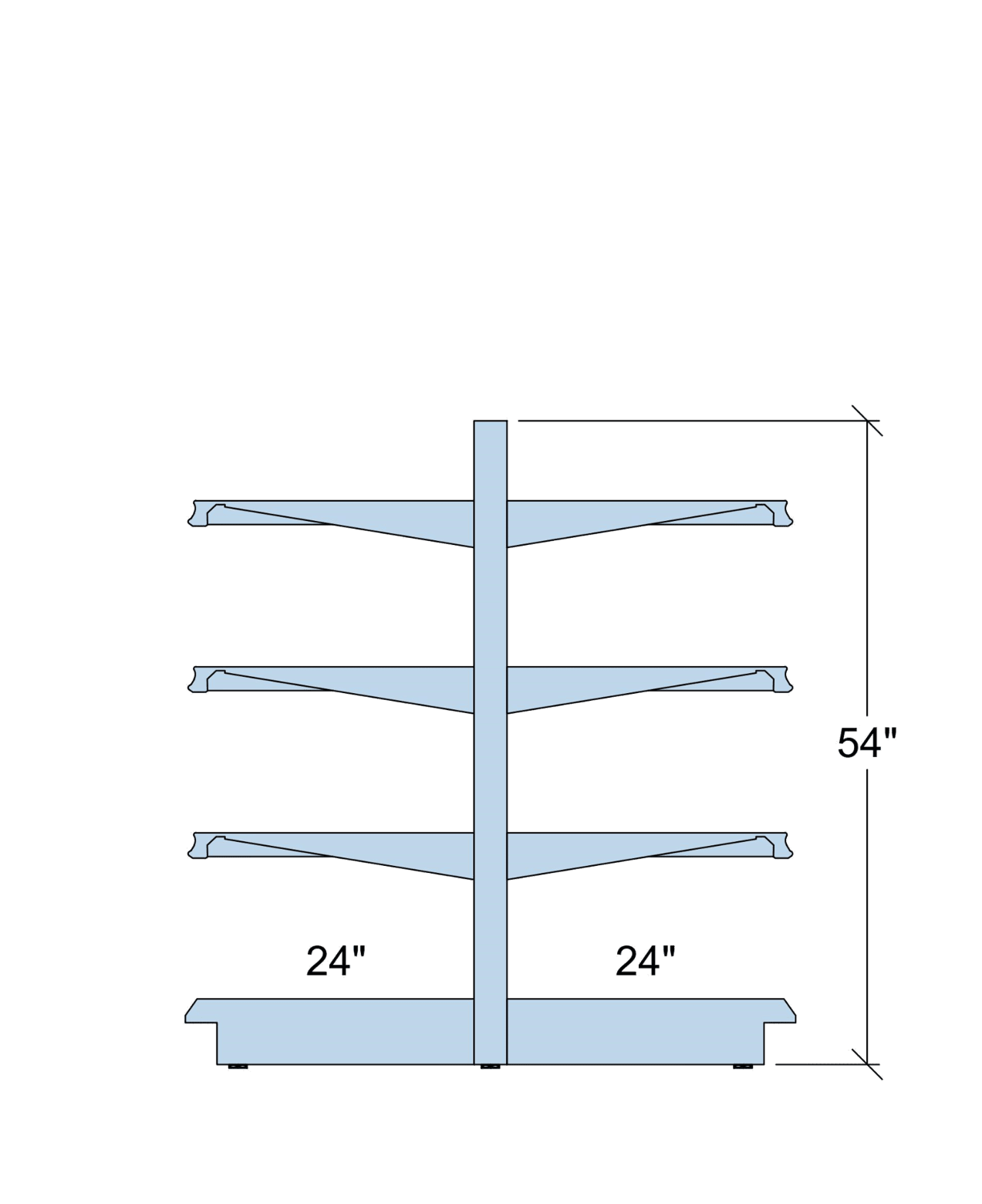 Heavy Duty Steel Gondola Shelving: 54