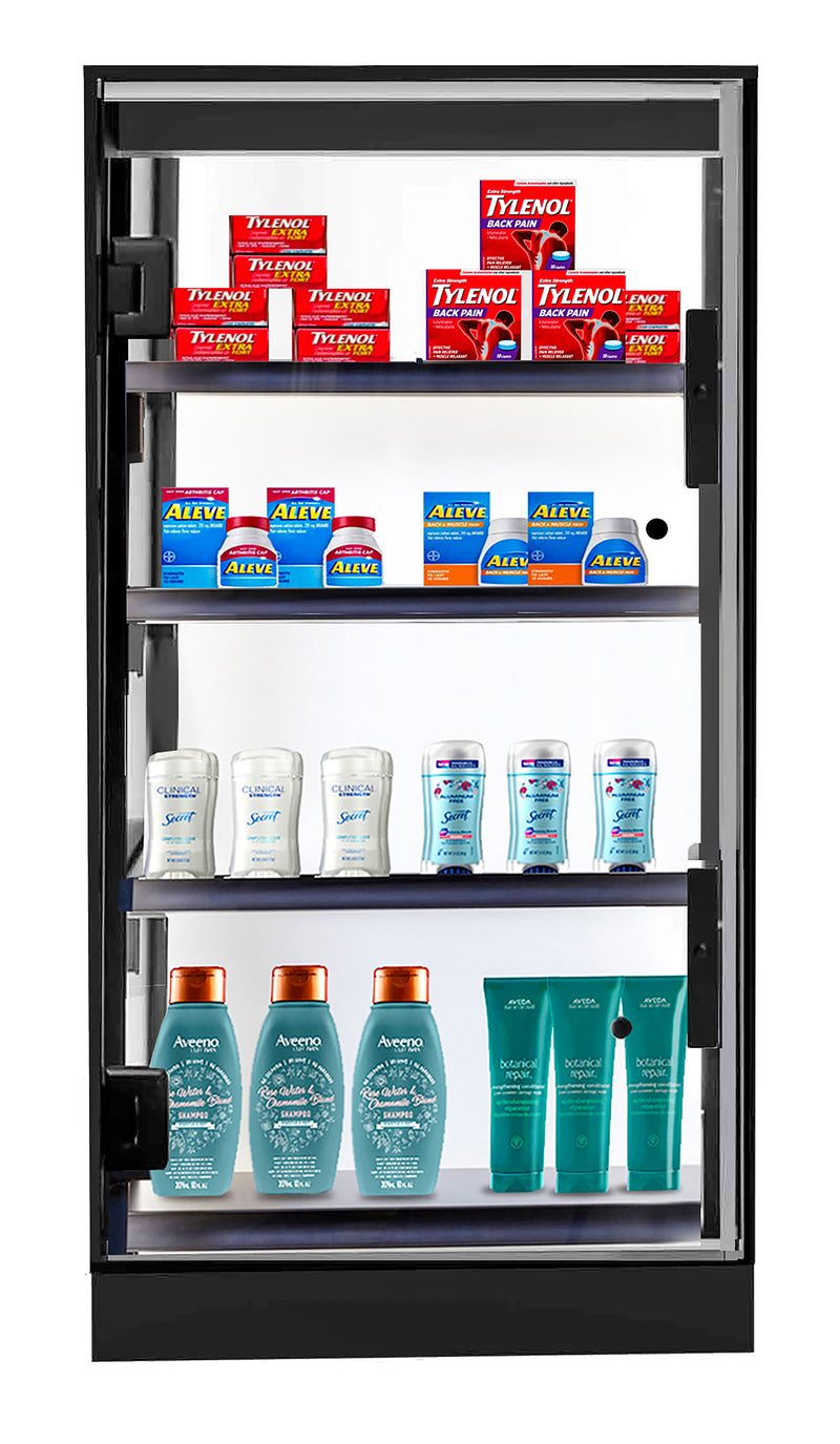 Secure Display Magnetic Lock Case with French Swing Acrylic Doors: 30"W x 24"D x 54"H