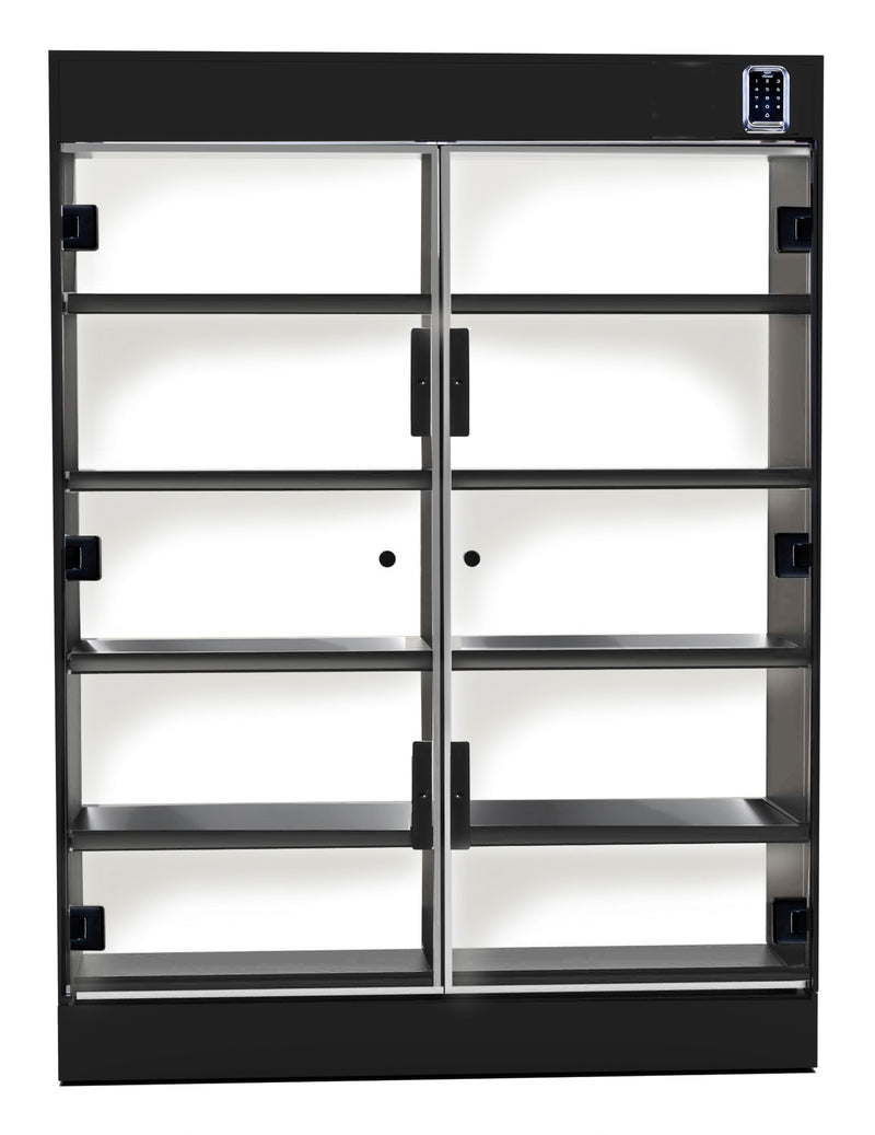 Secure Display Magnetic Lock Case with French Swing Acrylic Doors: 60"W x 24"D x 80.5"H