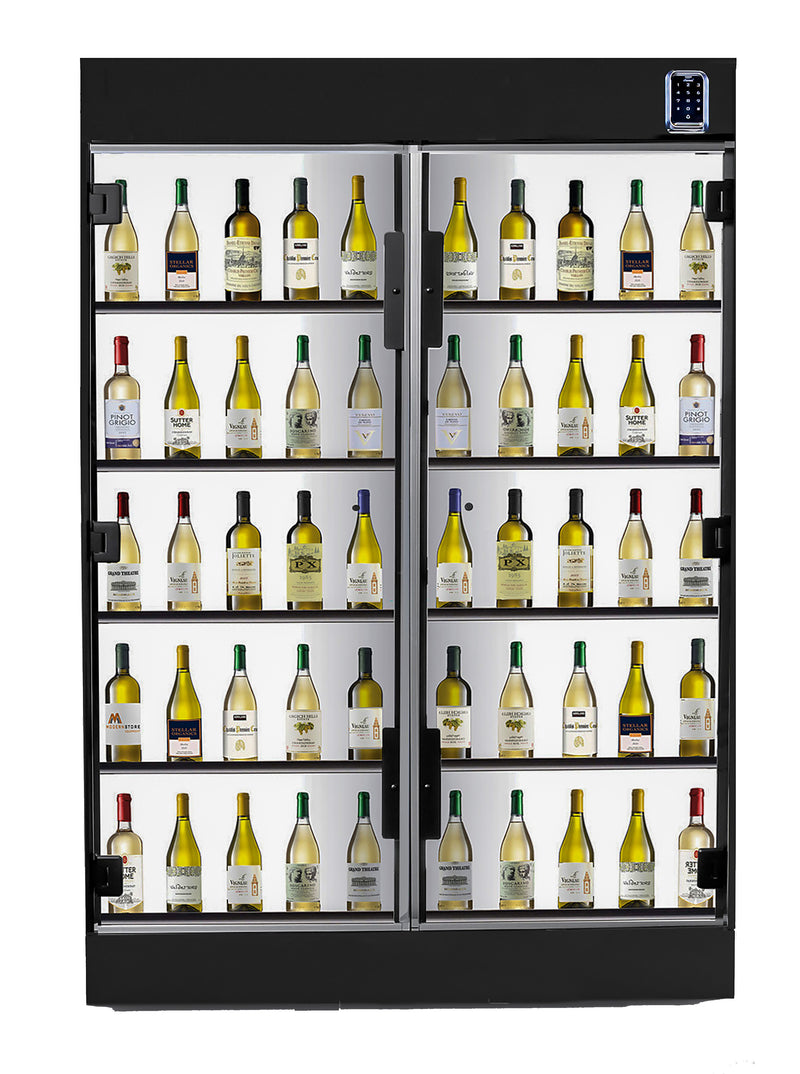 Secure Display Magnetic Lock Case with French Swing Acrylic Doors: 60"W x 24"D x 80.5"H
