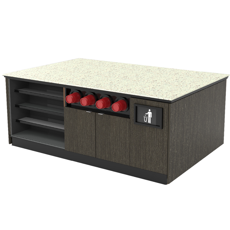 Modular Coffee / Beverage Prep Island: 83.5"L x 60"D