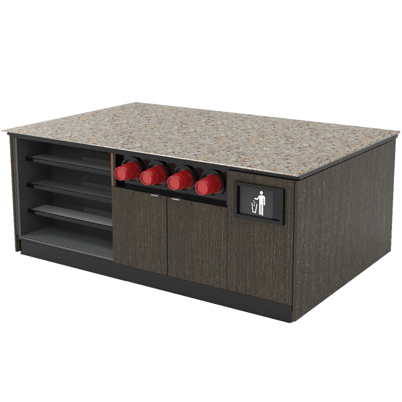 Modular Coffee / Beverage Prep Island: 83.5"L x 60"D