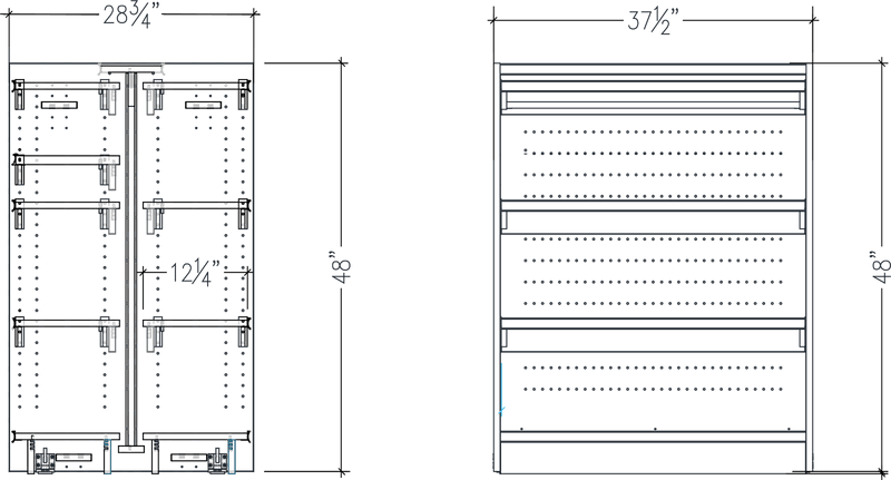 Standard Duty Modular Gondola STARTER: 36"W x 28.75"D x 48”H