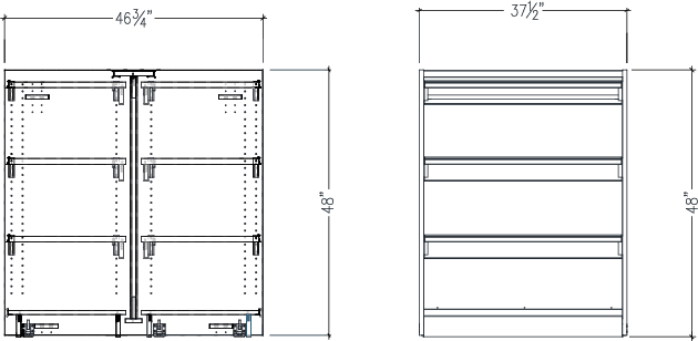 Heavy Duty Modular Gondola STARTER: 36"W x 46.75"D x 48”H