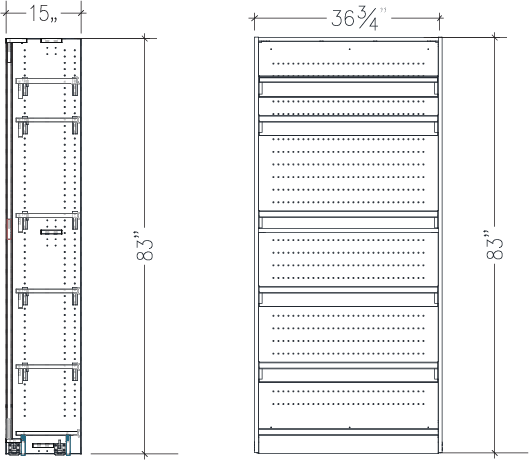 Standard Duty Modular Shelving STARTER: 36"W x 15"D x 83”H