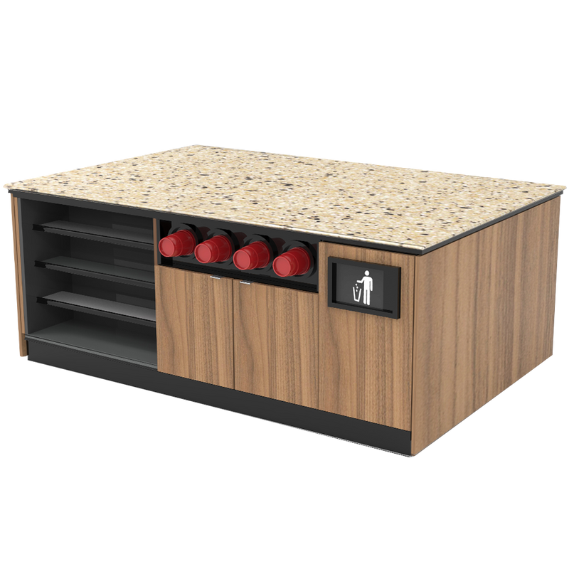 Modular Coffee / Beverage Prep Island: 83.5"L x 60"D