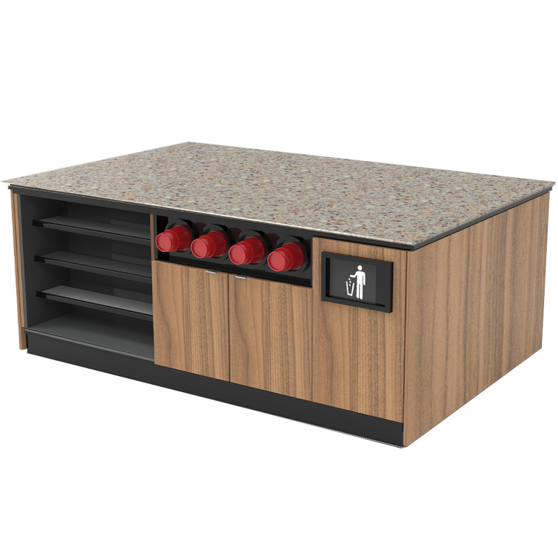 Modular Coffee / Beverage Prep Island: 83.5"L x 60"D