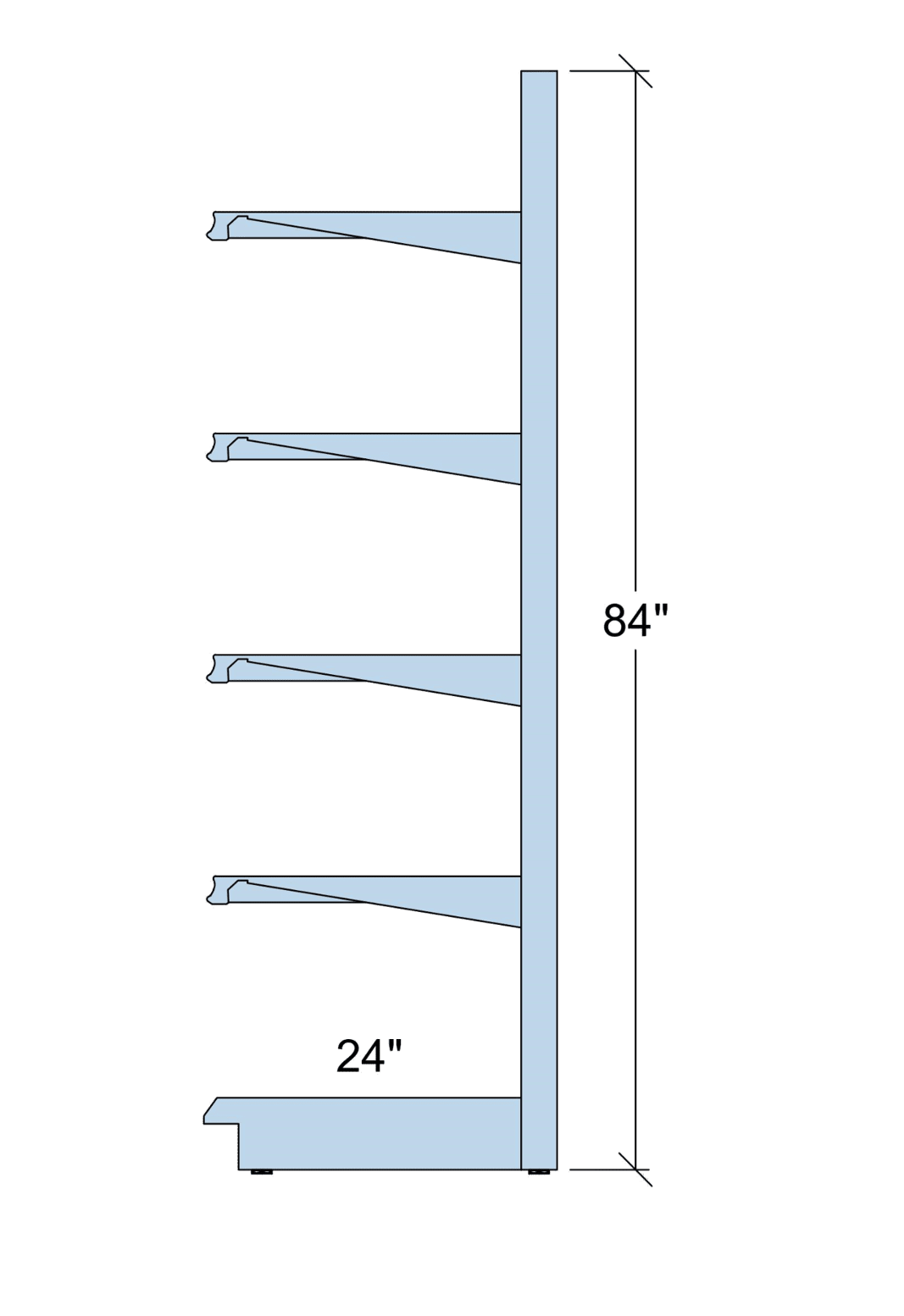 Heavy Duty Steel Wall Shelving: 84