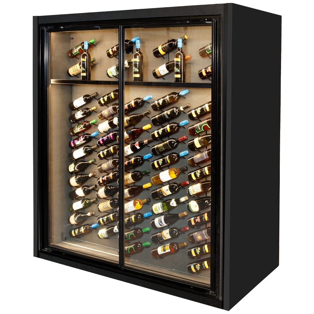 2-Door Temp-Controlled Fine Wine Display & Storage with Maglock Security
