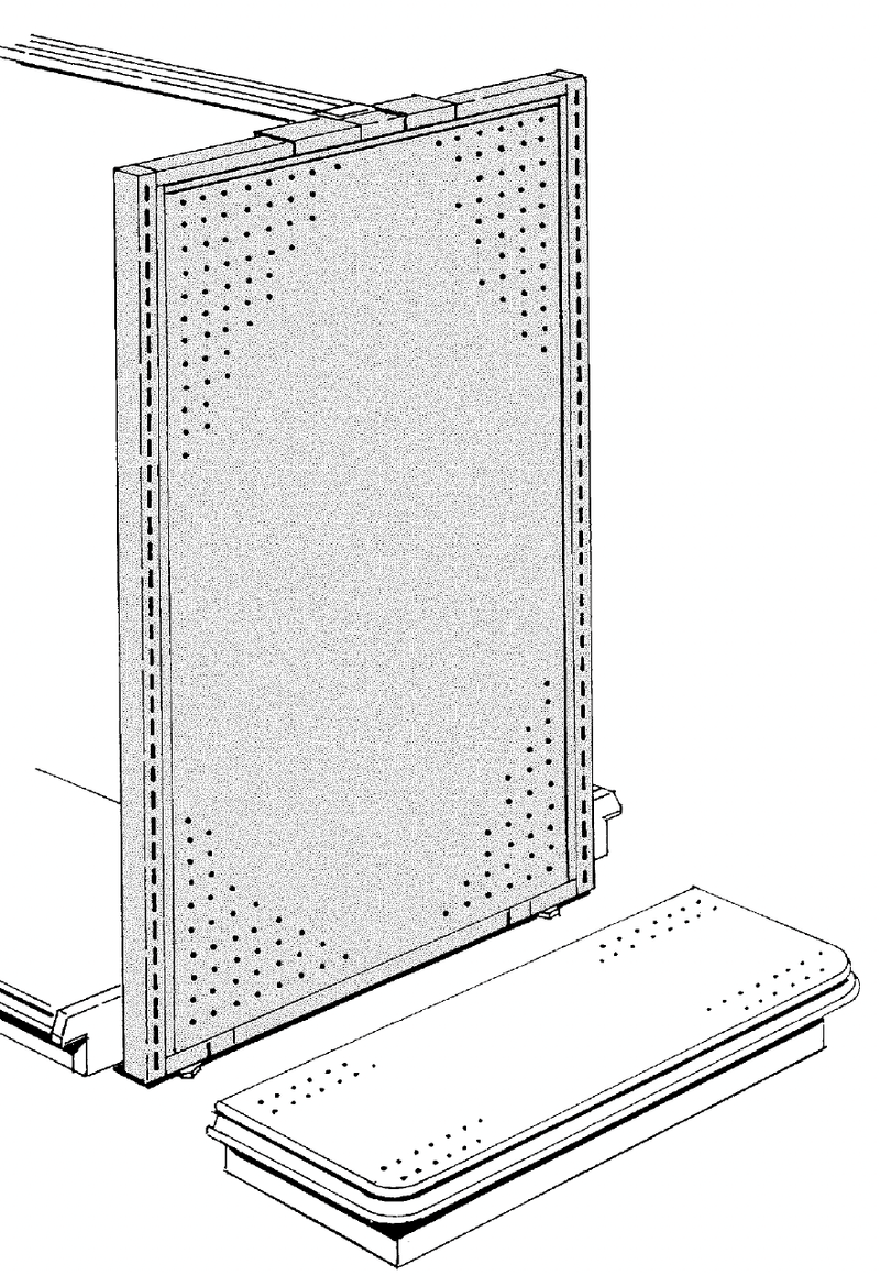 Heavy Duty Steel Shelving Wrap End for Gondola * 3 Shelves * IN STOCK