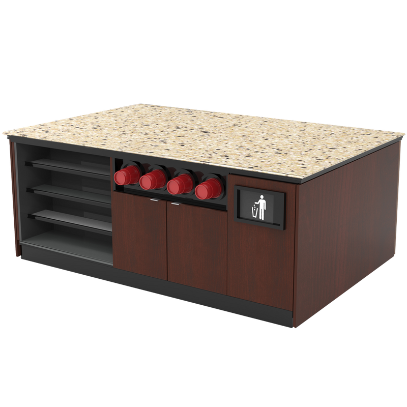 Modular Coffee / Beverage Prep Island: 83.5"L x 60"D