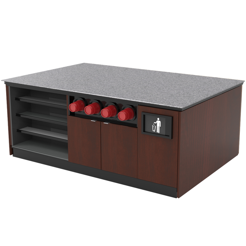 Modular Coffee / Beverage Prep Island: 83.5"L x 60"D