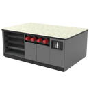 Coffee / Beverage Prep Island: 83.5"L x 60"D