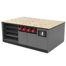 Coffee / Beverage Prep Island: 83.5"L x 60"D