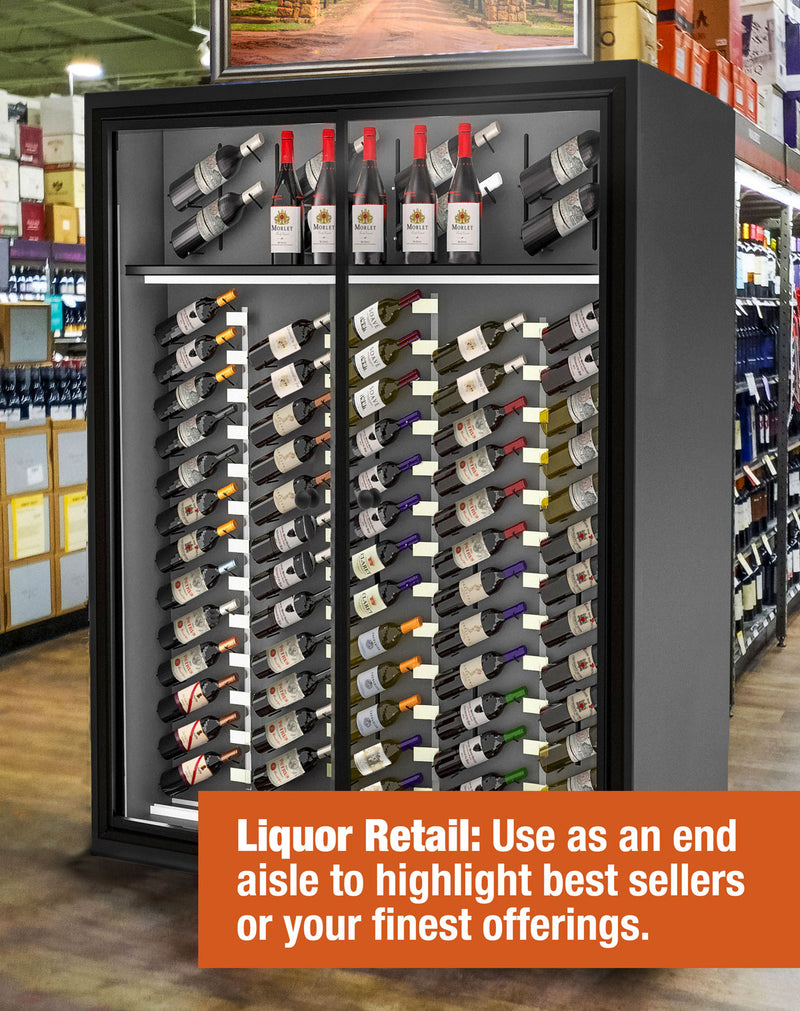 2-Door Temp-Controlled Fine Wine Display & Storage with Maglock Security