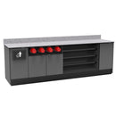 Coffee / Beverage Prep Wall Station • Cup Dispenser: 99.5"W x 30"D x 34"H - Modern Store Equipment
