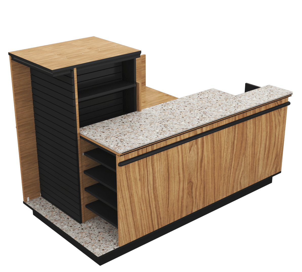 Compact Checkout with 3-Sided Merchandising - Modern Store Equipment