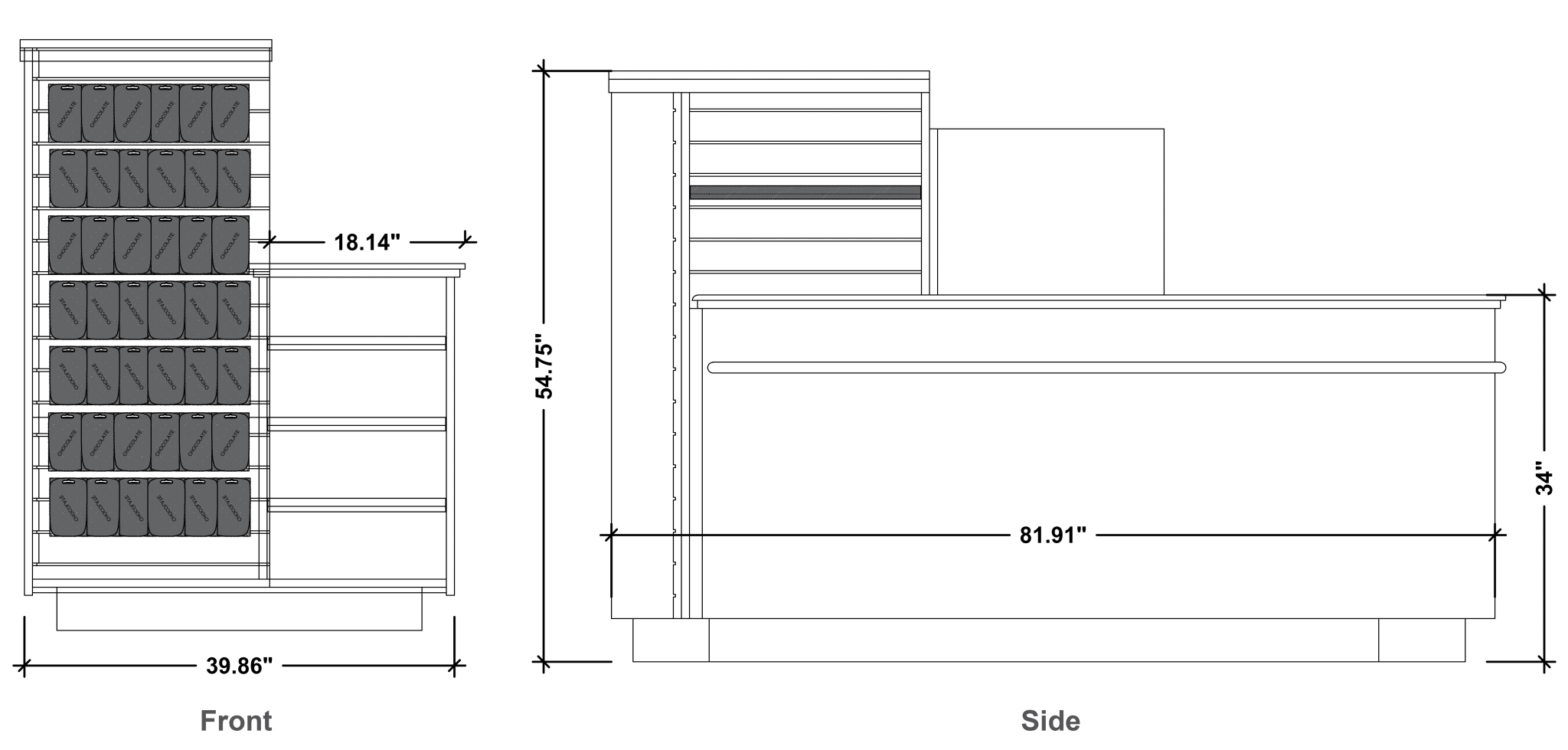 Compact Checkout with 3-Sided Merchandising - Modern Store Equipment