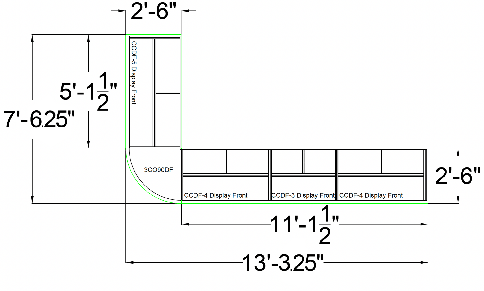 Curved Display-Front Checkout Counter with Display Front Shelves & LED - Modern Store Equipment