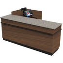 L-Shaped Checkout Counter • Right or Left Side Register • 71.5"W x 44"D x 34.5"H - Modern Store Equipment