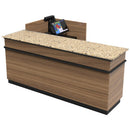 L-Shaped Checkout Counter • Right or Left Side Register • 71.5"W x 44"D x 34.5"H - Modern Store Equipment