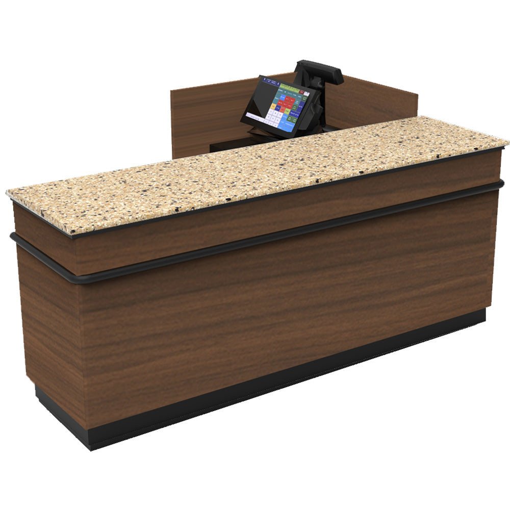 L-Shaped Checkout Counter • Right or Left Side Register • 71.5