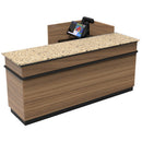 L-Shaped Checkout Counter • Right or Left Side Register • 71.5"W x 44"D x 34.5"H - Modern Store Equipment