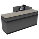 L-Shaped Checkout Counter • Right or Left Side Register • 71.5"W x 44"D x 34.5"H - Modern Store Equipment