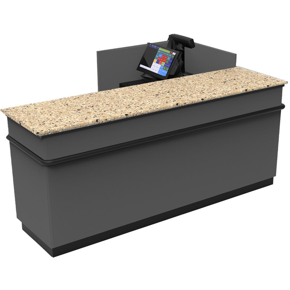 L-Shaped Checkout Counter • Right or Left Side Register • 71.5