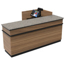 L-Shaped Checkout Counter • Right or Left Side Register • 71.5"W x 44"D x 34.5"H - Modern Store Equipment