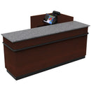 L-Shaped Checkout Counter • Right or Left Side Register • 71.5"W x 44"D x 34.5"H - Modern Store Equipment