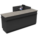 L-Shaped Checkout Counter • Right or Left Side Register • 71.5"W x 44"D x 34.5"H - Modern Store Equipment
