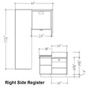 L-Shaped Checkout Counter • Right or Left Side Register • 71.5"W x 44"D x 34.5"H - Modern Store Equipment