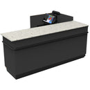 L-Shaped Checkout Counter • Right or Left Side Register • 71.5"W x 44"D x 34.5"H - Modern Store Equipment