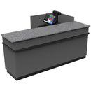L-Shaped Checkout Counter • Right or Left Side Register • 71.5"W x 44"D x 34.5"H - Modern Store Equipment