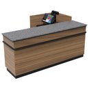 L-Shaped Checkout Counter • Right or Left Side Register • 71.5"W x 44"D x 34.5"H - Modern Store Equipment